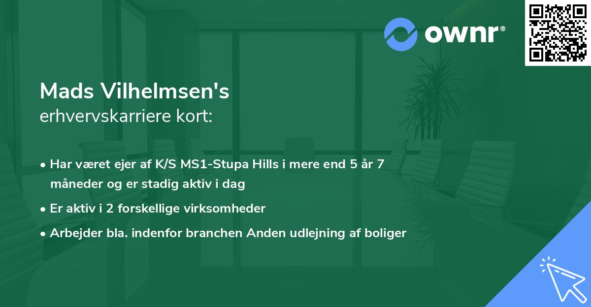 Mads Vilhelmsen's erhvervskarriere kort