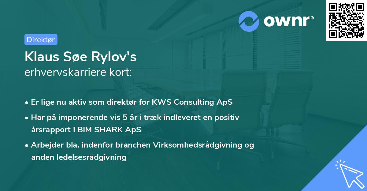 Klaus Søe Rylov's erhvervskarriere kort