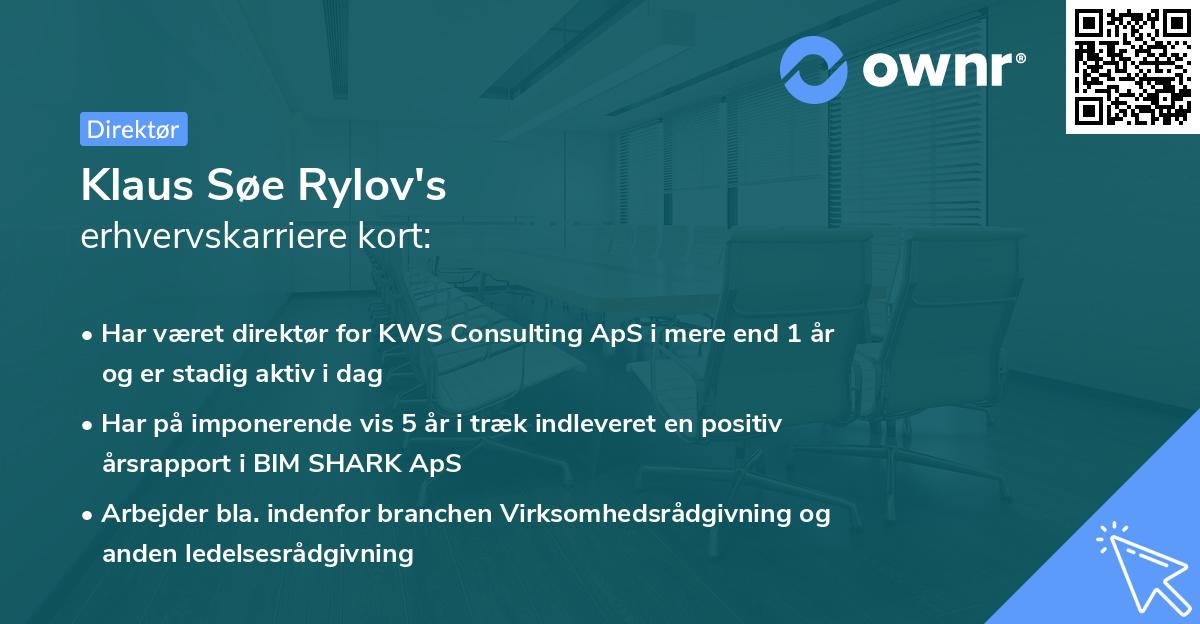 Klaus Søe Rylov's erhvervskarriere kort