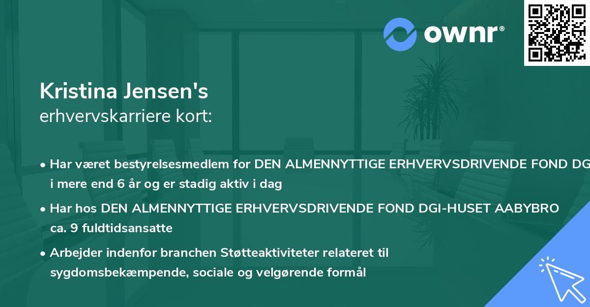 Kristina Jensen's erhvervskarriere kort