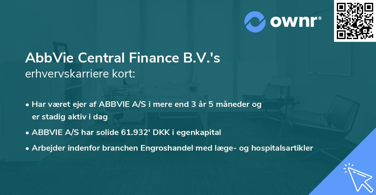 AbbVie Central Finance B.V.'s erhvervskarriere kort