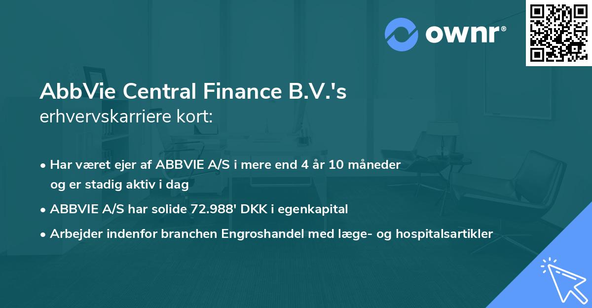 AbbVie Central Finance B.V.'s erhvervskarriere kort