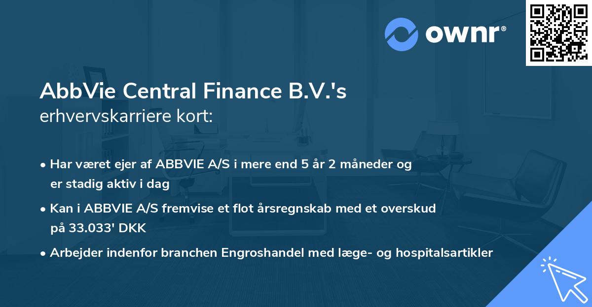 AbbVie Central Finance B.V.'s erhvervskarriere kort