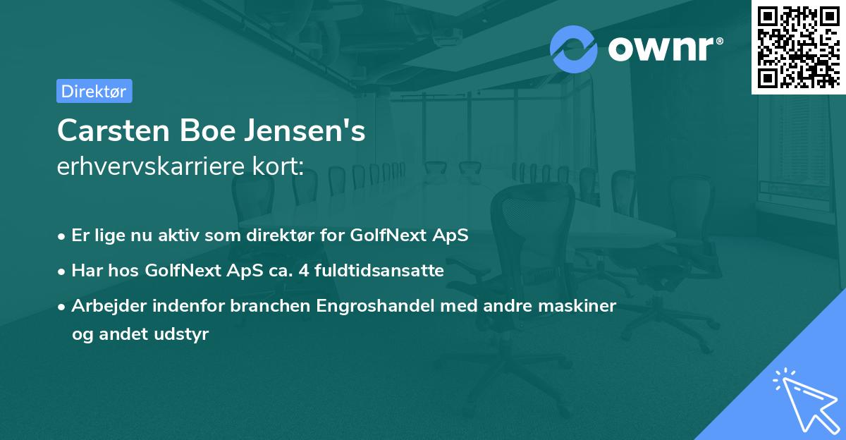 Carsten Boe Jensen's erhvervskarriere kort