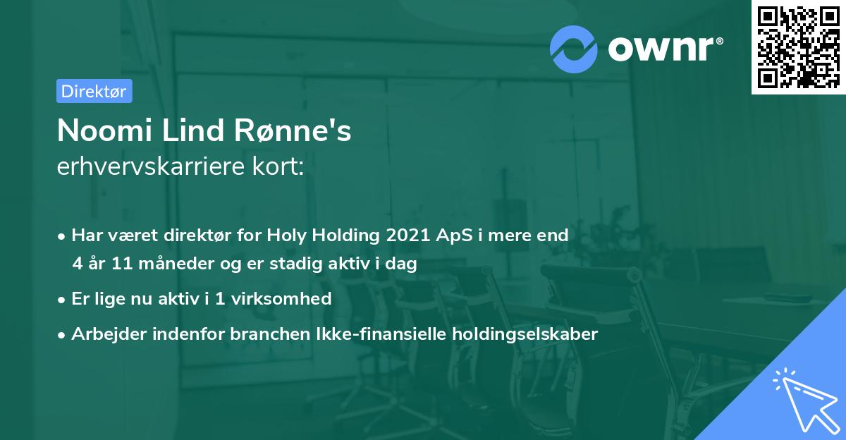 Noomi Lind Rønne's erhvervskarriere kort
