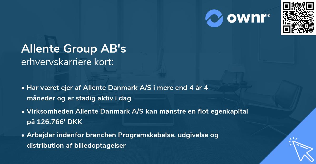 Allente Group AB's erhvervskarriere kort