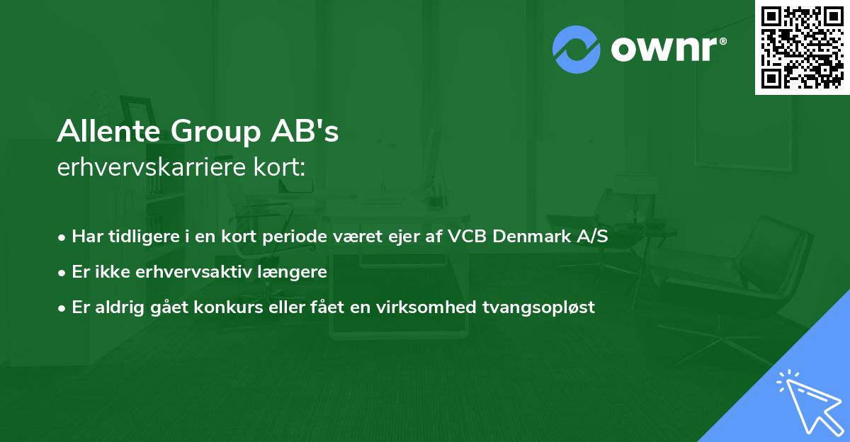Allente Group AB's erhvervskarriere kort