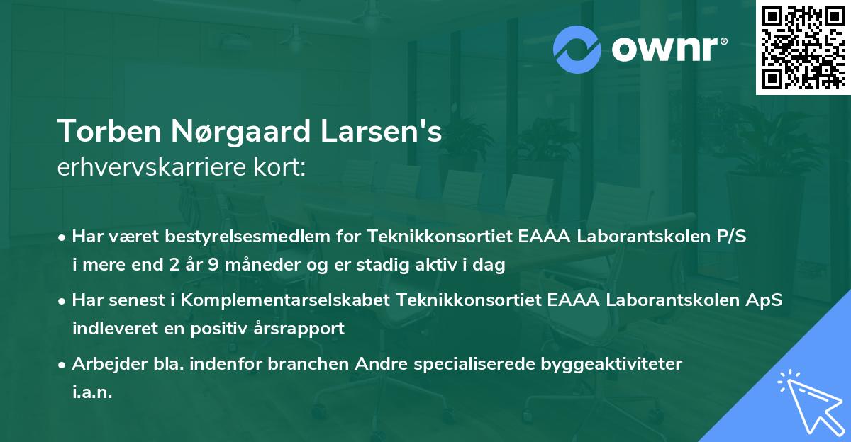 Torben Nørgaard Larsen's erhvervskarriere kort