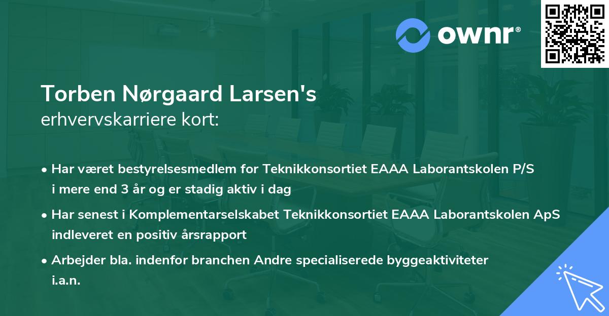 Torben Nørgaard Larsen's erhvervskarriere kort
