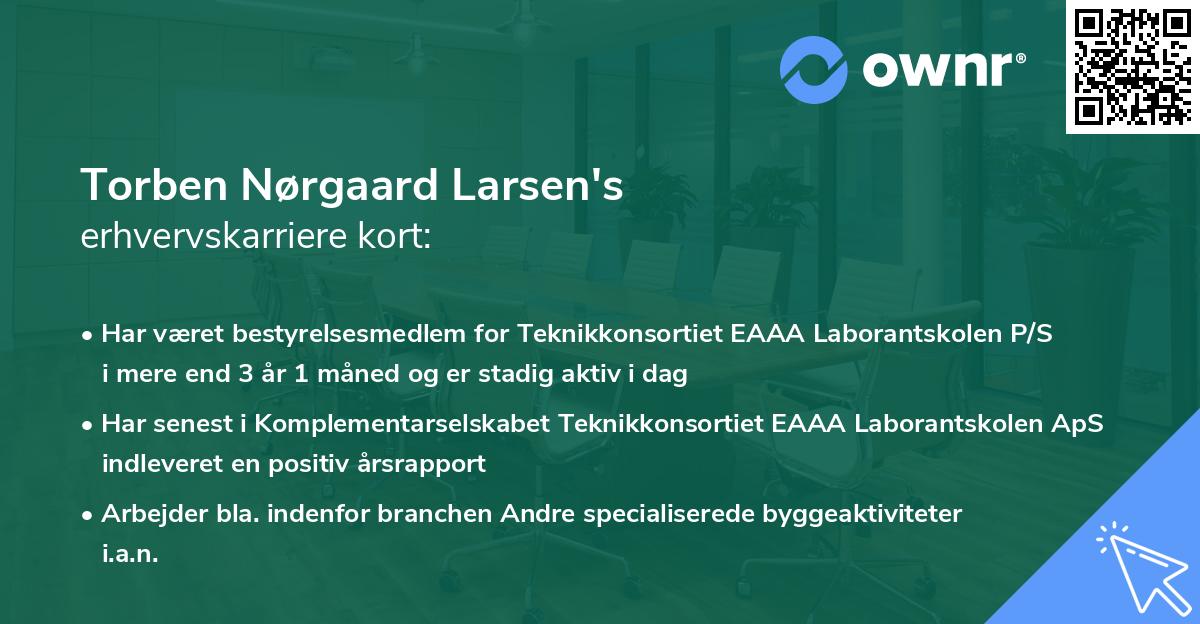Torben Nørgaard Larsen's erhvervskarriere kort