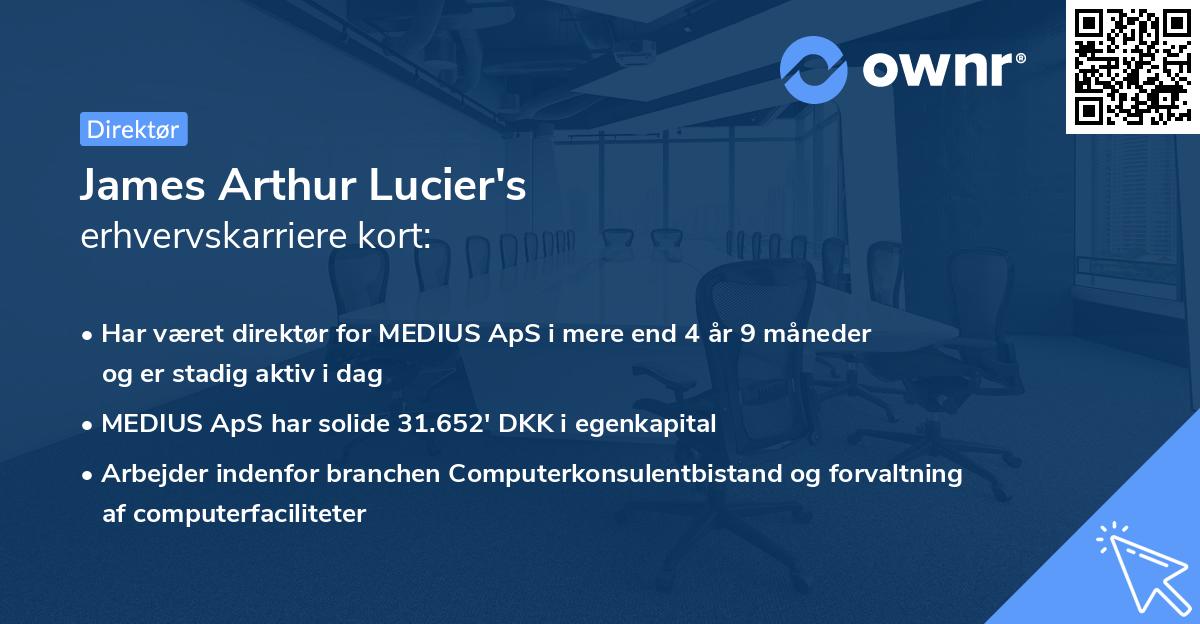 James Arthur Lucier's erhvervskarriere kort