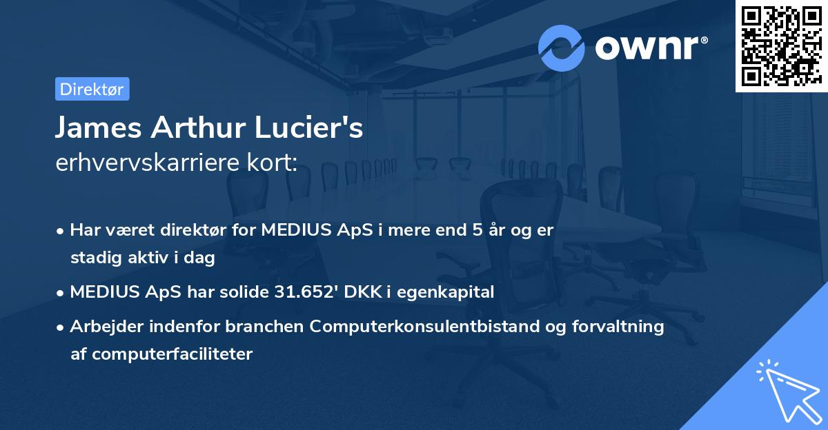 James Arthur Lucier's erhvervskarriere kort