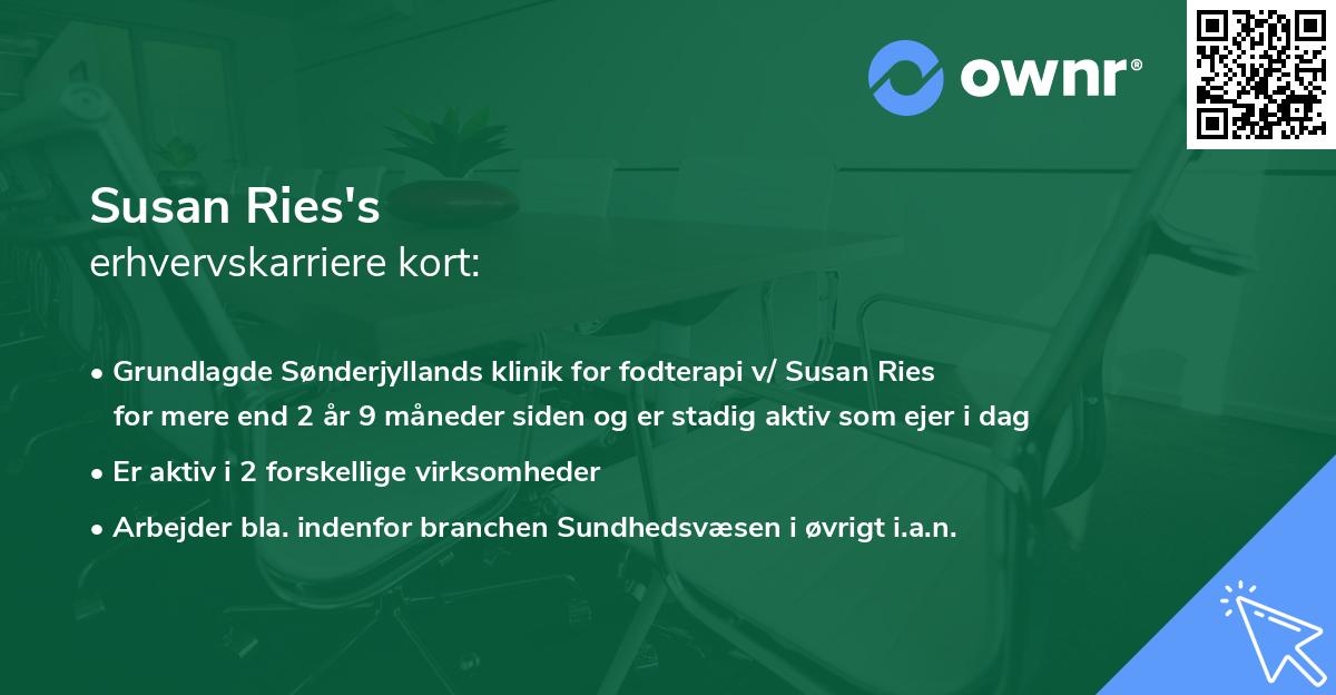 Susan Ries's erhvervskarriere kort