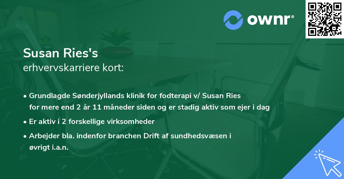 Susan Ries's erhvervskarriere kort