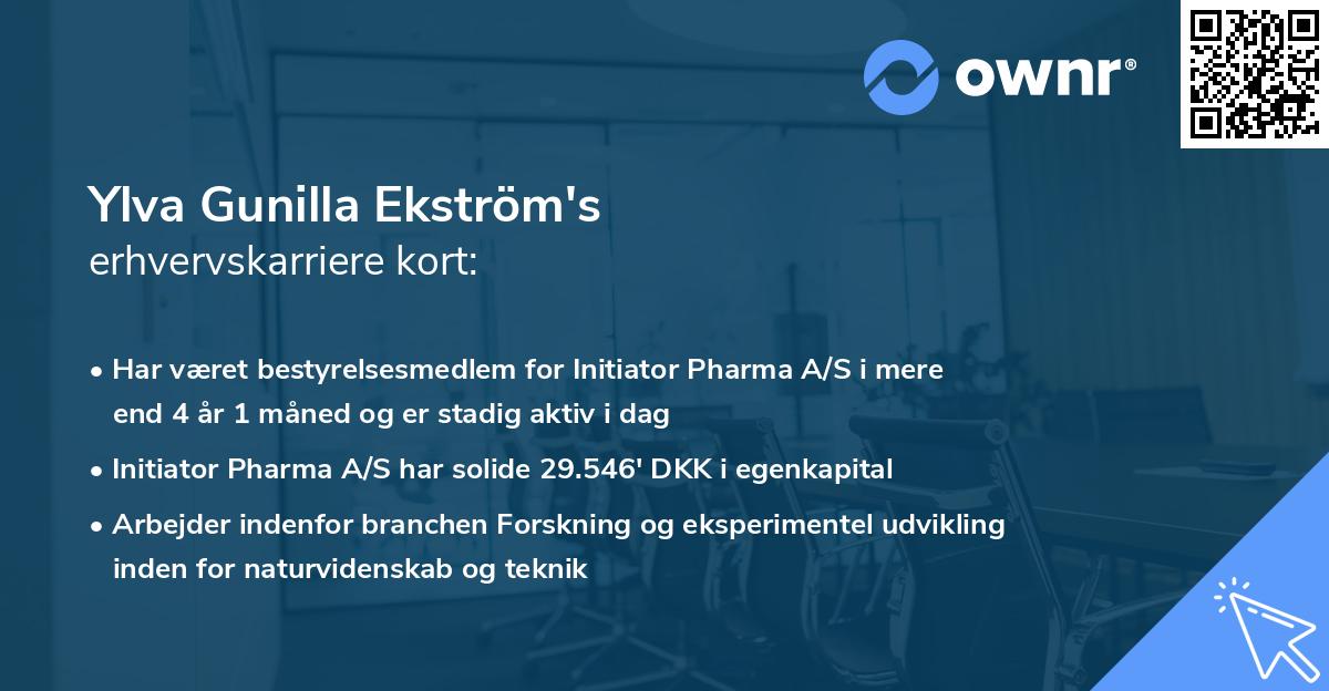 Ylva Gunilla Ekström's erhvervskarriere kort