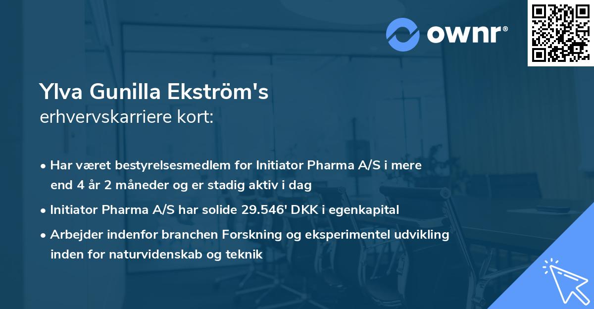 Ylva Gunilla Ekström's erhvervskarriere kort