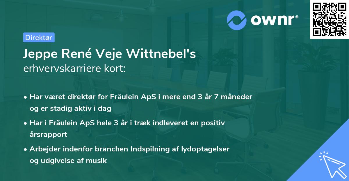 Jeppe René Veje Wittnebel's erhvervskarriere kort