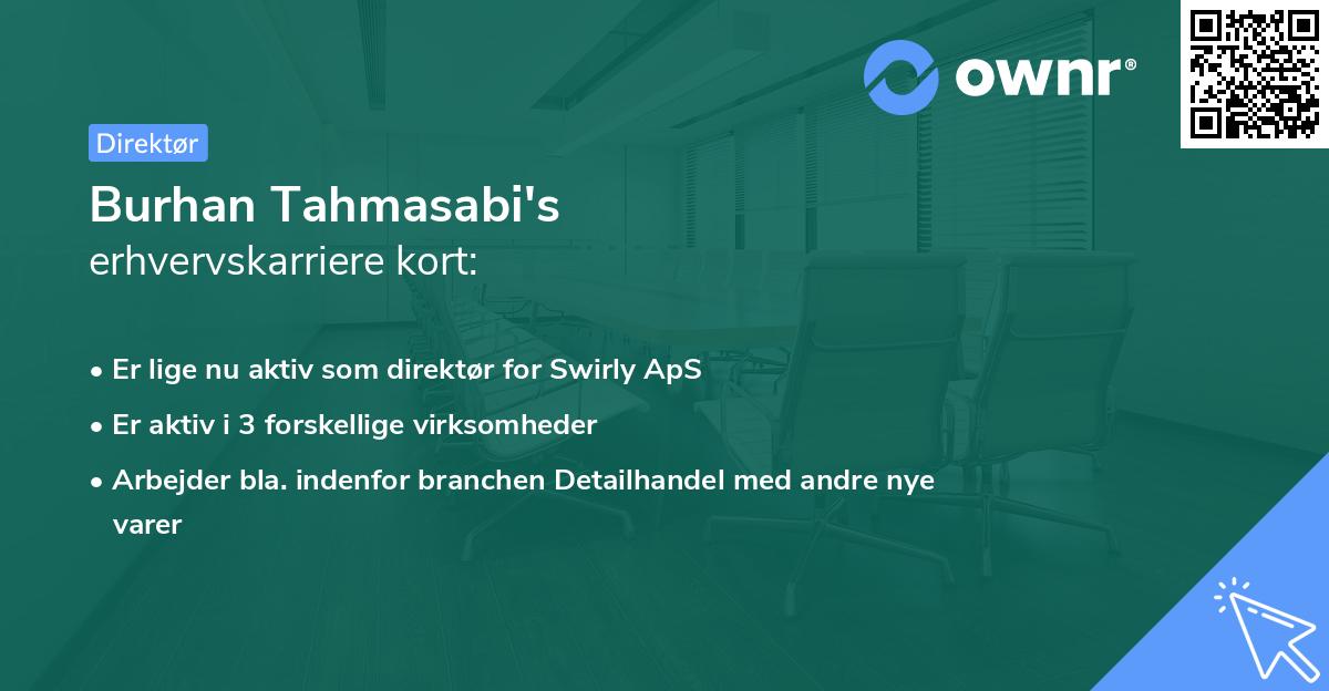 Burhan Tahmasabi's erhvervskarriere kort