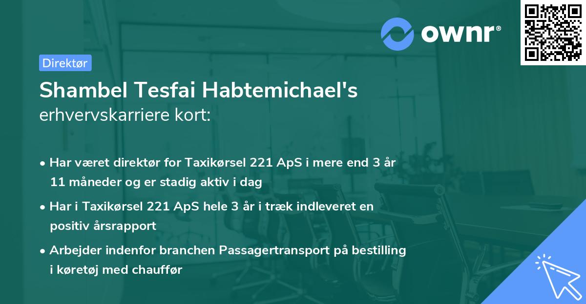 Shambel Tesfai Habtemichael's erhvervskarriere kort