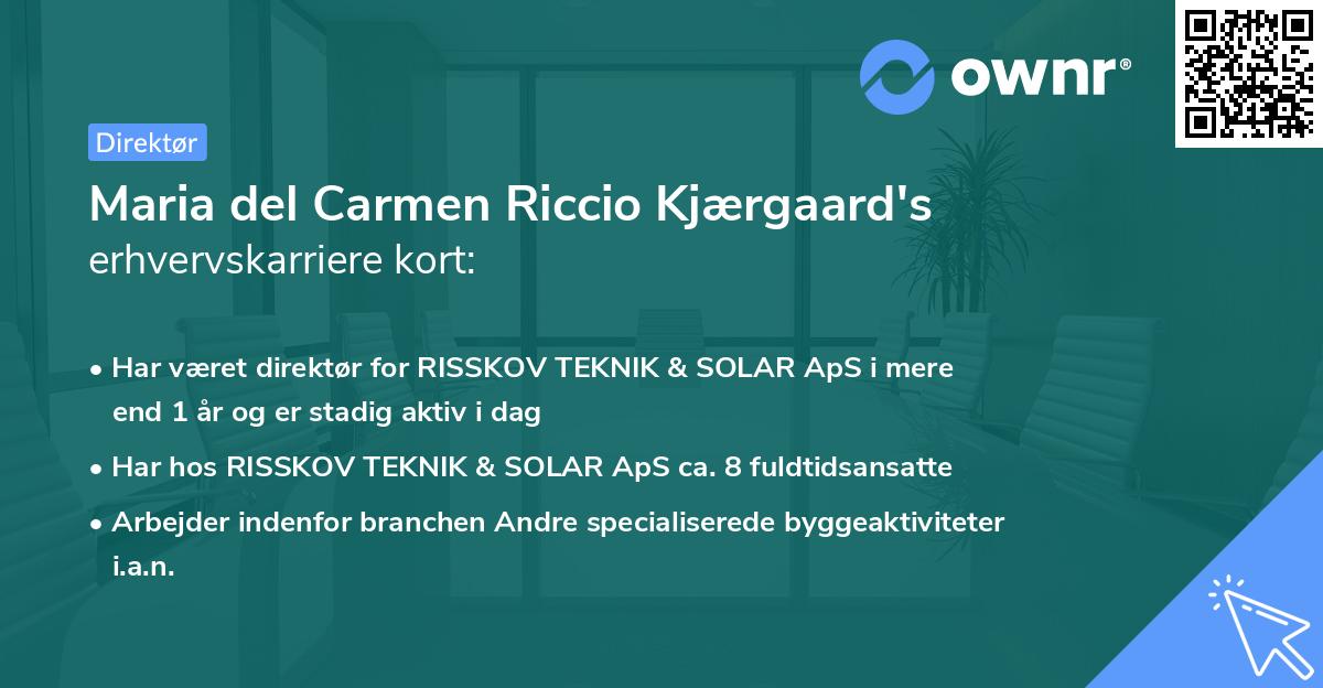 Maria del Carmen Riccio Kjærgaard's erhvervskarriere kort