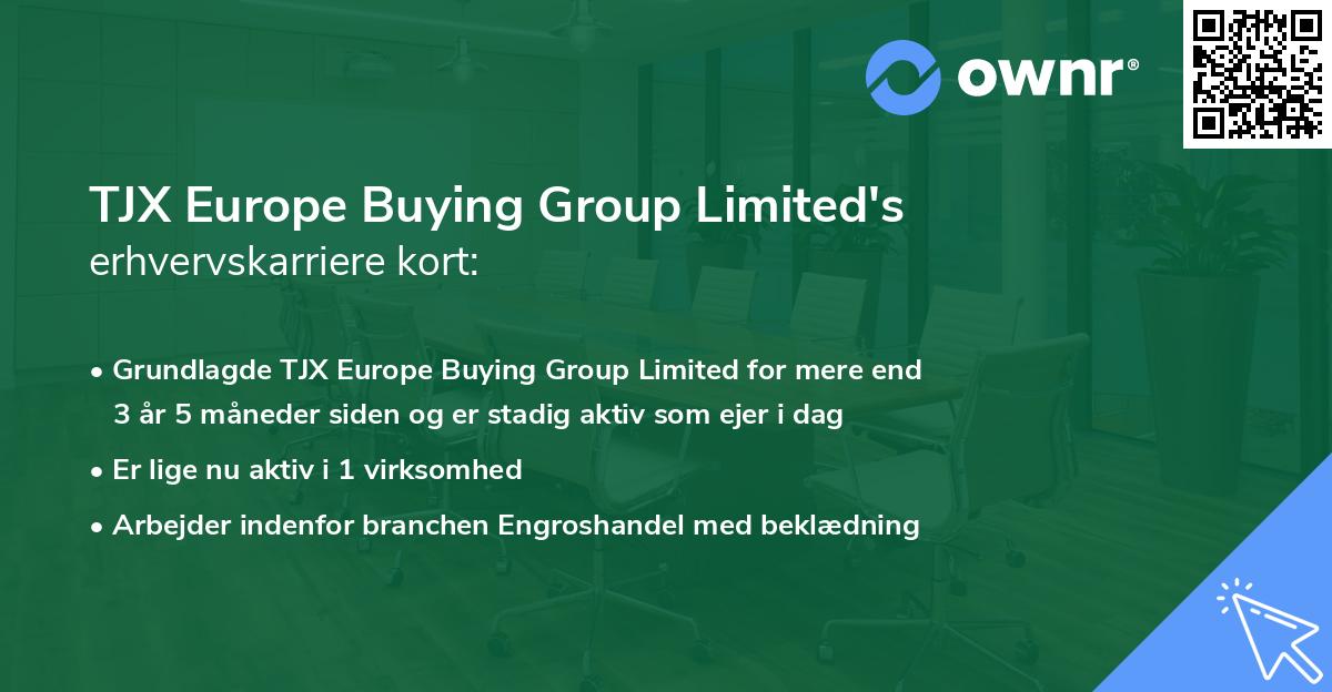 TJX Europe Buying Group Limited's erhvervskarriere kort