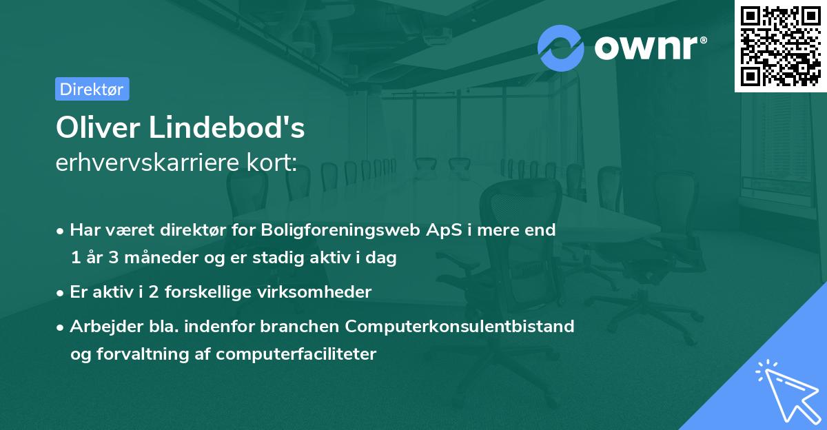 Oliver Lindebod's erhvervskarriere kort