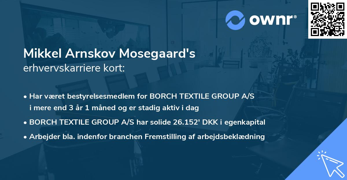 Mikkel Arnskov Mosegaard's erhvervskarriere kort