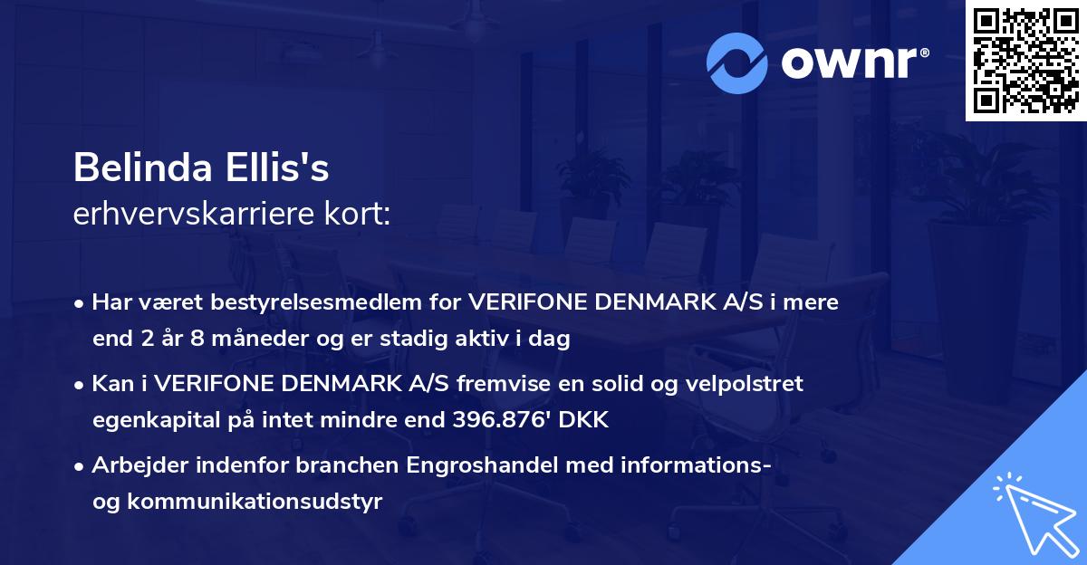 Belinda Ellis's erhvervskarriere kort