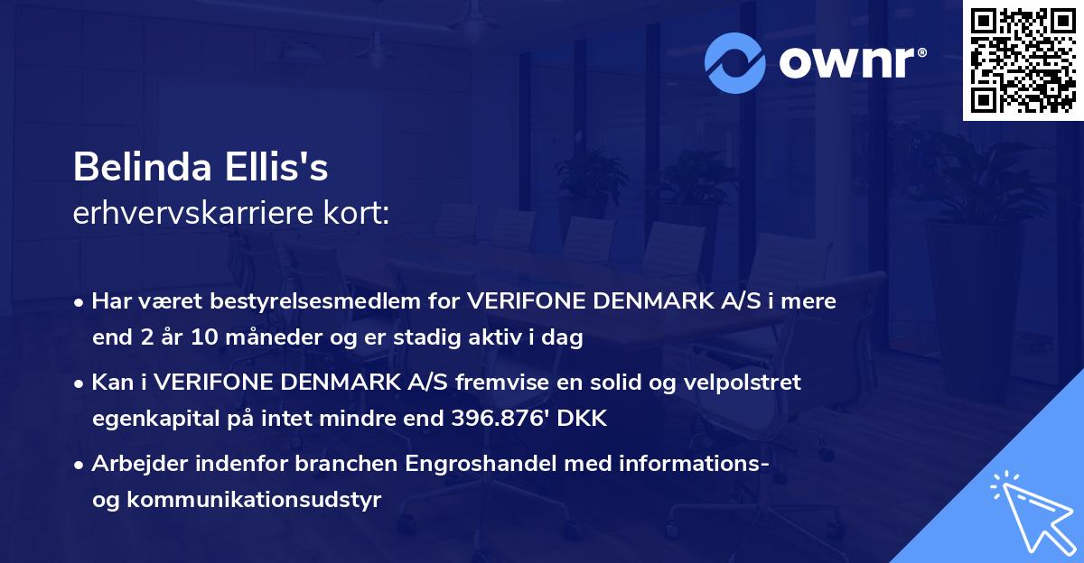 Belinda Ellis's erhvervskarriere kort