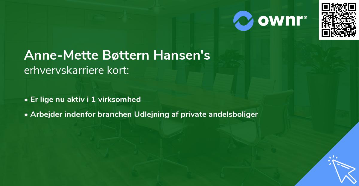 Anne-Mette Bøttern Hansen's erhvervskarriere kort