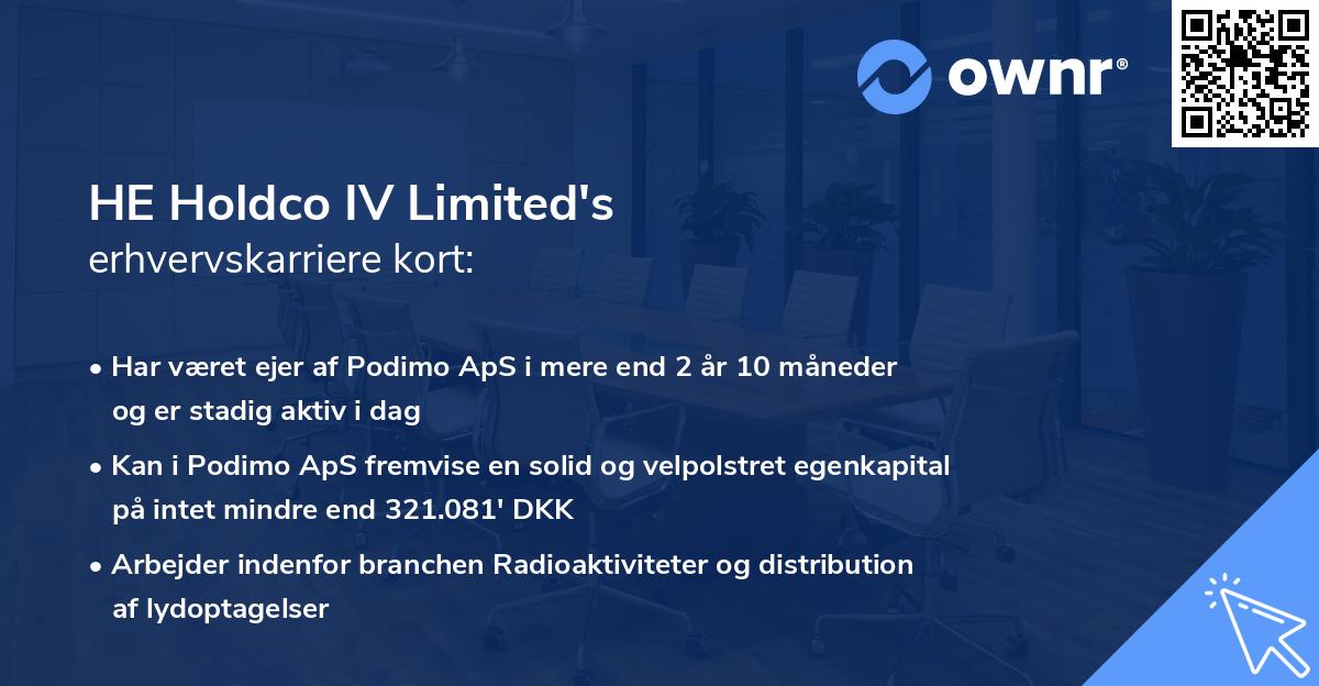 HE Holdco IV Limited's erhvervskarriere kort