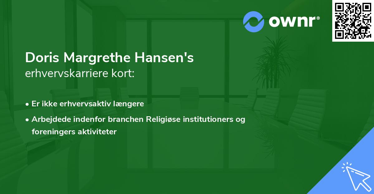 Doris Margrethe Hansen's erhvervskarriere kort