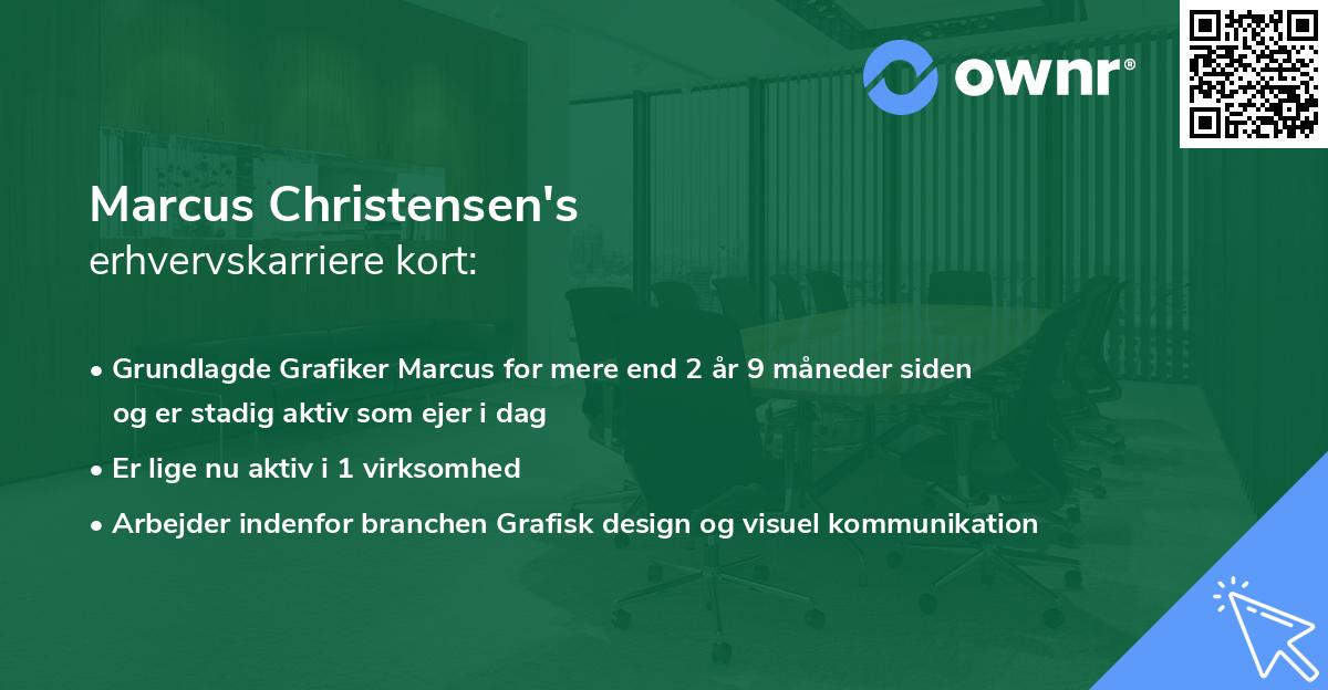 Marcus Christensen's erhvervskarriere kort