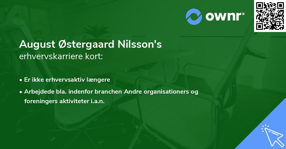August Østergaard Nilsson's erhvervskarriere kort