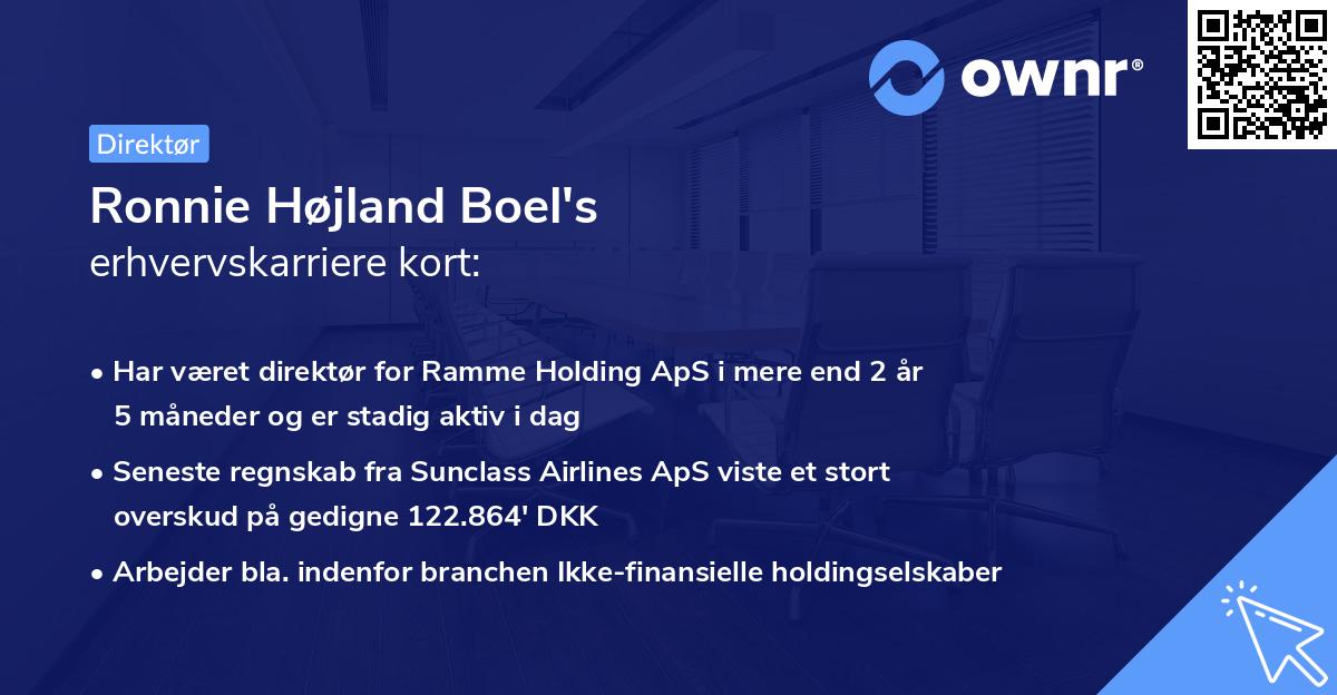 Ronnie Højland Boel's erhvervskarriere kort