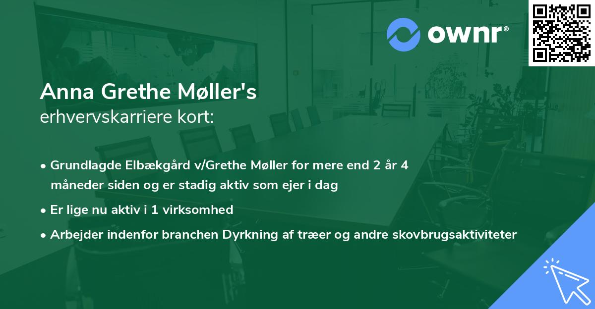 Anna Grethe Møller's erhvervskarriere kort