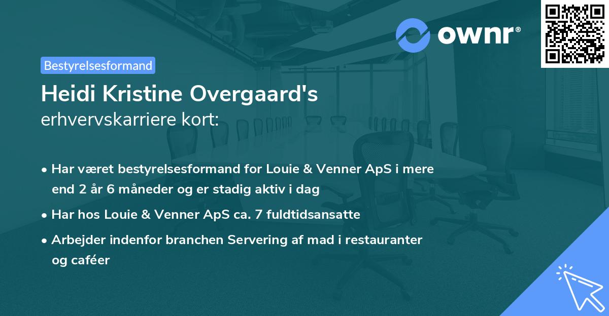 Heidi Kristine Overgaard's erhvervskarriere kort