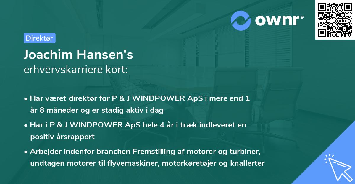 Joachim Hansen's erhvervskarriere kort