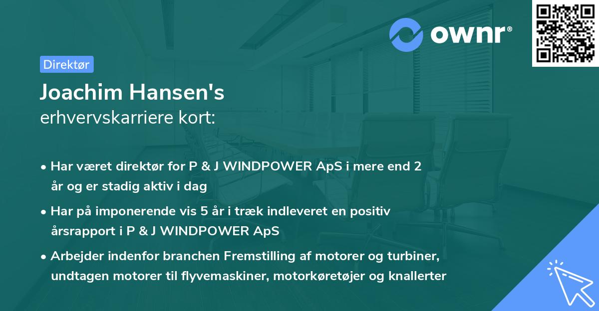 Joachim Hansen's erhvervskarriere kort
