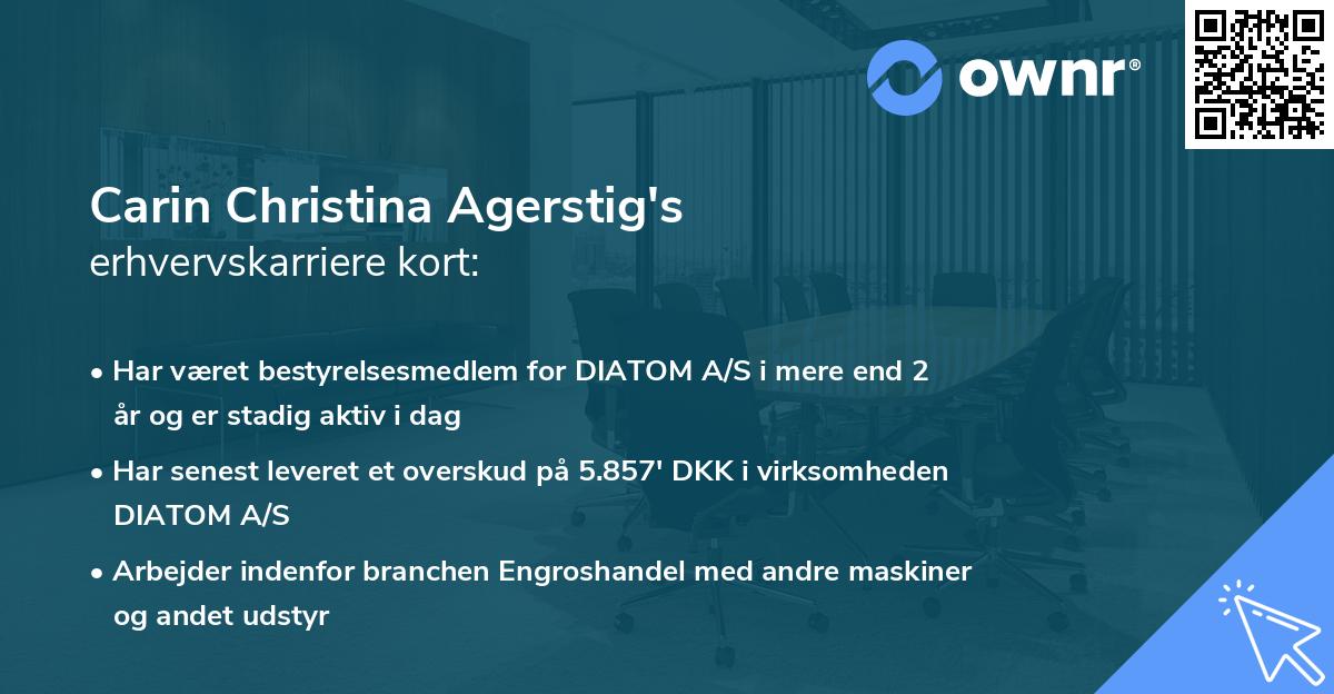 Carin Christina Agerstig's erhvervskarriere kort