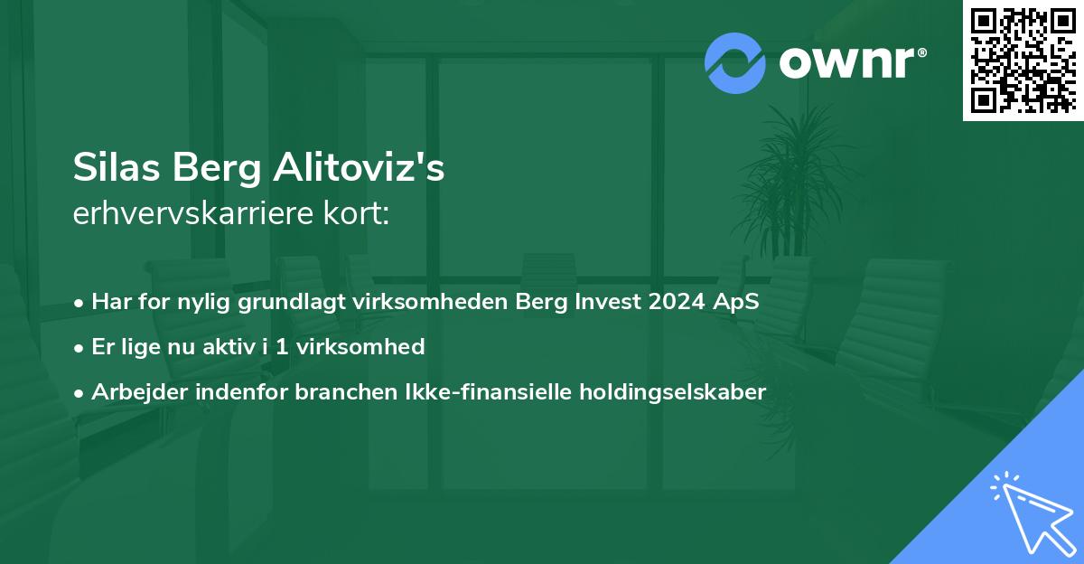 Silas Berg Alitoviz's erhvervskarriere kort