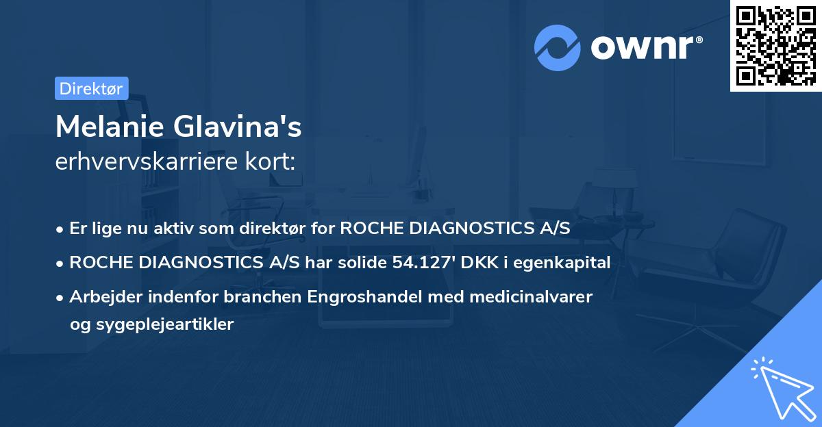 Melanie Glavina's erhvervskarriere kort