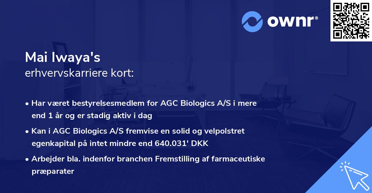 Mai Iwaya's erhvervskarriere kort