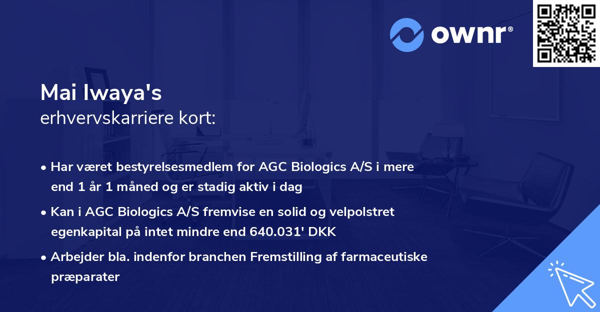 Mai Iwaya's erhvervskarriere kort