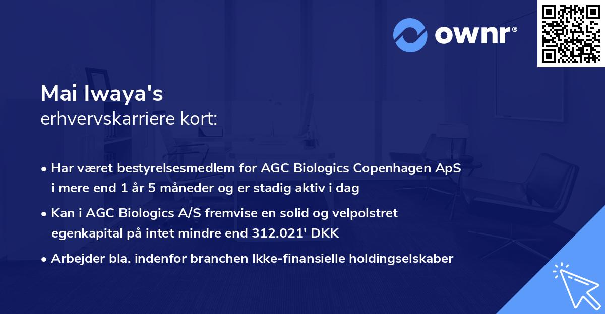 Mai Iwaya's erhvervskarriere kort