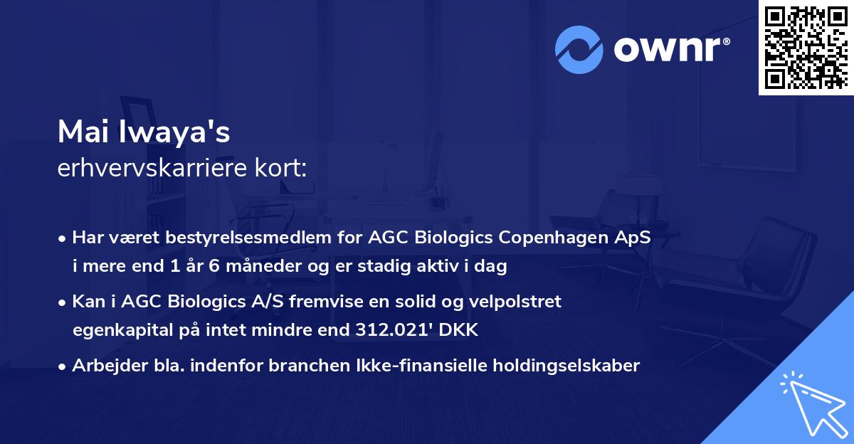 Mai Iwaya's erhvervskarriere kort