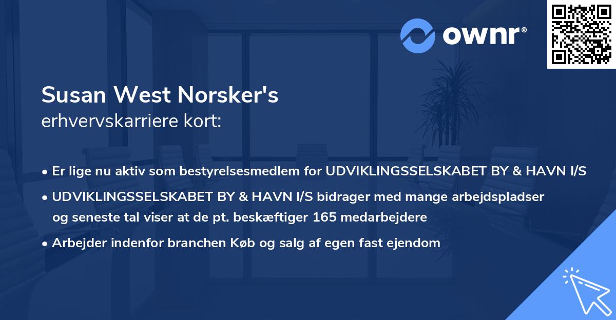 Susan West Norsker's erhvervskarriere kort