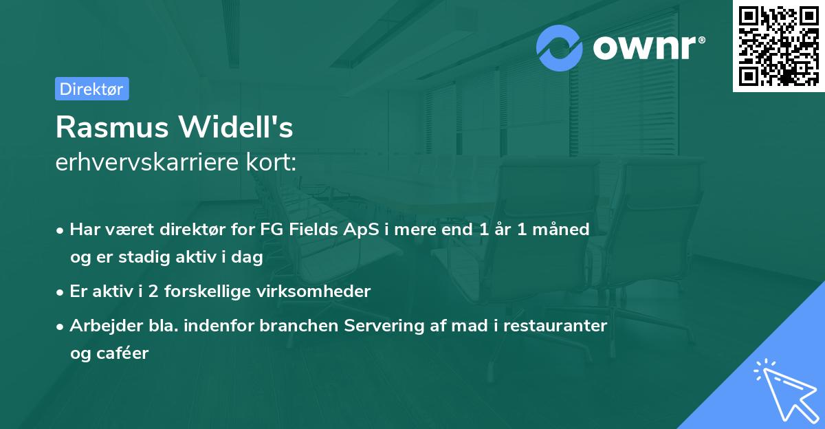 Rasmus Widell's erhvervskarriere kort