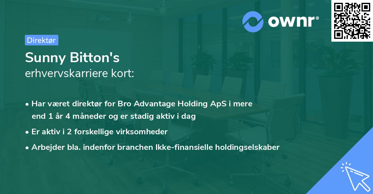 Sunny Bitton's erhvervskarriere kort