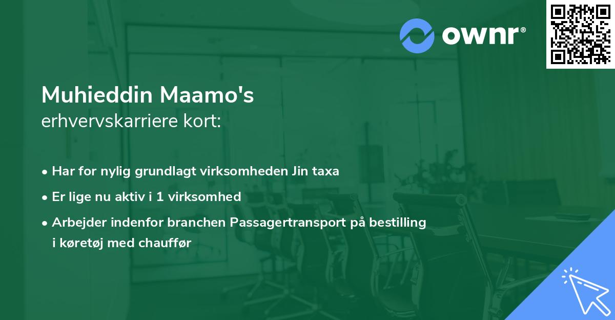 Muhieddin Maamo's erhvervskarriere kort